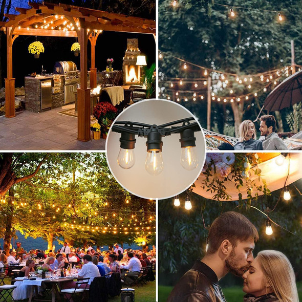 Shatterproof Led String Lights Waterproof Warm White 2200K 70Lm E26 Base - 15 Pack