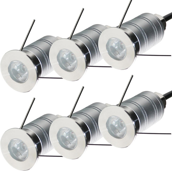 Led In-Ground Well LightMini 15° Narrow Beam Angle Spotlight1W 12V-24V DcIp67 Waterproof Underground Outdoor Landscape LightingsWarm White-3000K (6 Pack)