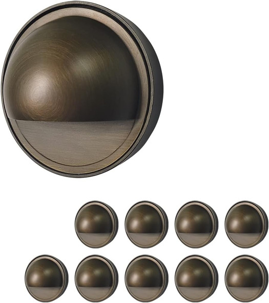 Coloer Die-Cast Brass Deck Lights Fixture(Bronze) 12V-24V Low Voltage Landscape Lighting Outdoor Deck Light For Railing Deck Patio Yard Garden Walkway And Driveway(401B1-Pack Without Bulb)