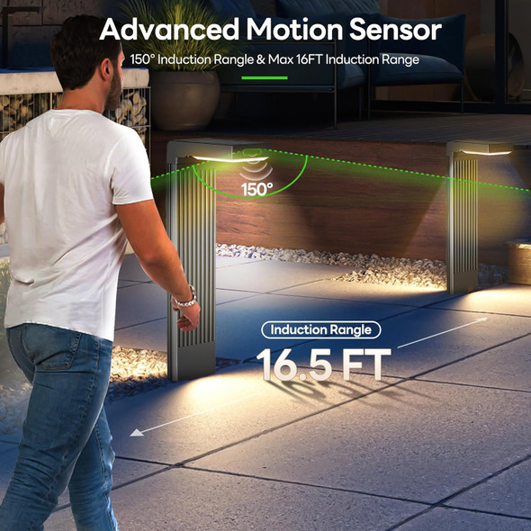 Coxseni Solar Pathway Lights Outdoor 6Pack 400Lm Motion Sensor Walkway Lights With Warm/Cool White 12H Lasting Ip65 Waterproof Solar Powered Landscape Lighting For Garden Yard