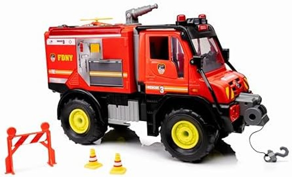 Daron Fdny Heavy Rescue Fire Truck – Emergency Vehicle Toy With Lights Sounds Drones And Water Cannon For Kids Ages 3+