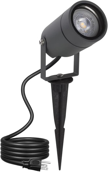 Dawalight Outdoor Spot Light Landscape Lighting 6W Spotlight For Yard Replaceable Gu10 Bulb 110V 3000K Ip65 Waterproof Aluminum 5Ft Cable Garden Patio Driveway HouseDark Grey