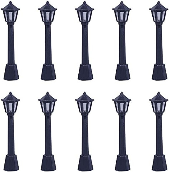 Dong Huang 10Pcs Mini Miniature Street Light Model Railway Train Solar Lamp Post Lamps Outdoor Pathway Lantern Post For Dollhouse Decoration Micro Landscape Fairy Garden Lighting Accessories Black Dong Huang 10Pcs Mini Miniature Street Light Model Railway Train Solar Lamp Post Lamps Outdoor Pathway Lantern Post For Dollhouse Decoration Micro Landscape Fairy Garden Lighting Accessories Black