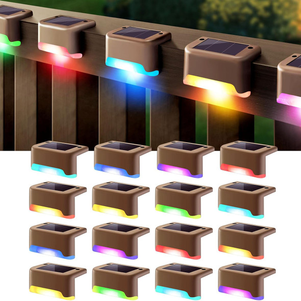Denicmic 16 Pack Solar Deck Lights Outdoor Waterproof 4000K Warm White Led For Step Fence Patio Yard Stair Balcony Railling Outside Deck Lighting