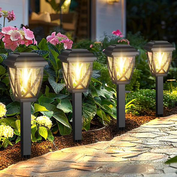 Derynome Solar Lights Outdoor 10 Pack Waterproof Solar Pathway Lights For Outside Outdoor Light For Garden Yard Patio Landscape Planter Walkway Decor