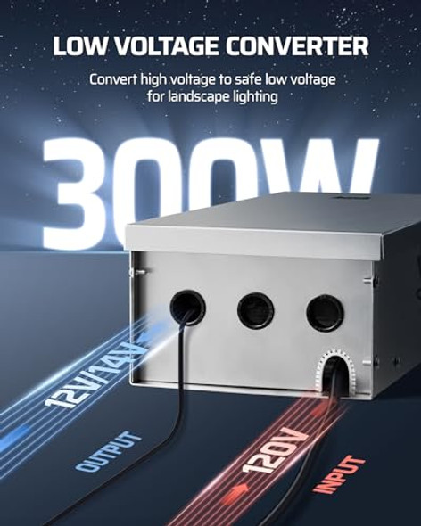 Dewenwils 300W Wi-Fi Low Voltage Landscape Transformer+Edishine 20-Pack Low Voltage Wire Connector