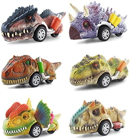 Dinobros Dinosaur Toys For Kids 3-5 Pull Back Dinosaur Cars For 3 4 5 6 7 Year Old Boys Girls 6 Pack Dino Toys s For Toddlers