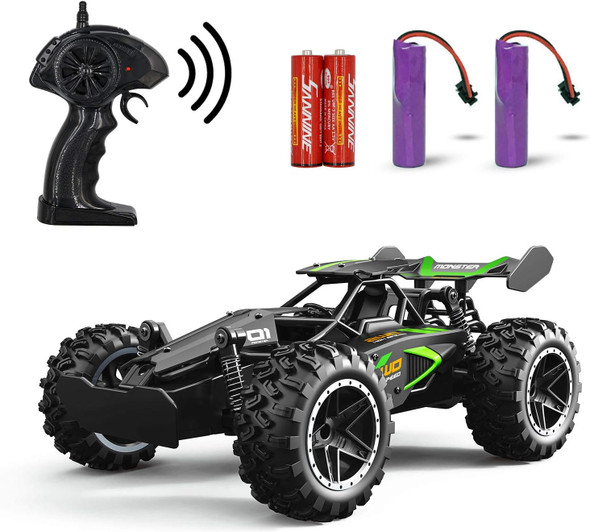 Remote Control Car Rc Cars For Boys Age 8-12 Toys Cars For Boys Age 4-7 1:18 2.4Ghz Monster Rc Truck Toys For Girls Off Road Rc Crawler Easter Basket Stuffers Idea For Kids(Black Green)