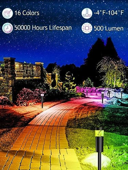 5W Rgbw Low Voltage Landscape Pathway Lights With Connectors 12V Outdoor Landscape Lighting Led Bollard Path Lights Wired Ip65 Waterproof Rgbw Walkway Light For Garden Yard Lawn (2Pack)