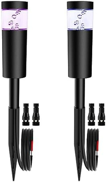 5W Rgbw Low Voltage Landscape Pathway Lights With Connectors 12V Outdoor Landscape Lighting Led Bollard Path Lights Wired Ip65 Waterproof Rgbw Walkway Light For Garden Yard Lawn (2Pack)