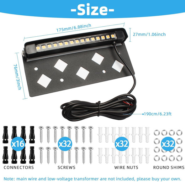 Classic Series 7 Inch Led Hardscape Lighting Retaining Wall Lights Led Landscape Lighting 12V Paver Light Low Voltage 5W Outdoor Step Lights 3000K Soft White