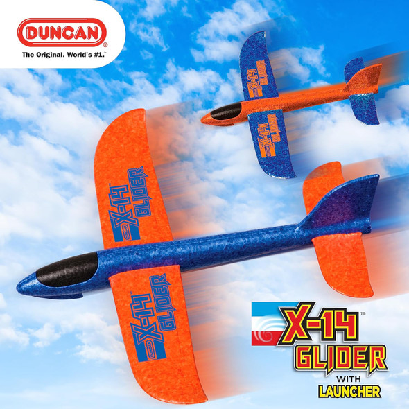 Duncan X-14 Glider - Orange With Blue Wings Duncan X-14 Glider - Orange With Blue Wings