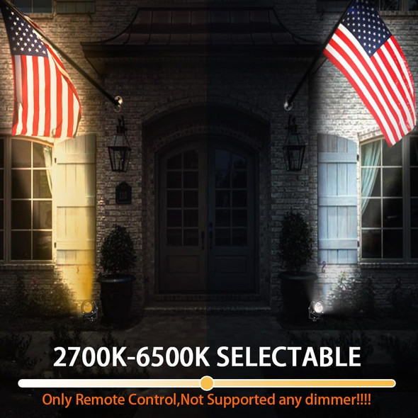 Led Outdoor Spot Lights120V Landscape Lighting Outdoor Spotlight With Plug Cord 2700K-6500K Stepless Dimmable Landscape Light With Timer And Remote For Yard Garden Pathway Flag (18W Pack 4)