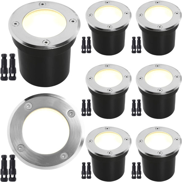 Eaglod Led Low Voltage Landscape Lights - 10W In-Ground Lights 12V/24V Landscape Lighting With Waterproof Ip67 Rating (8 Pack 2700K) Eaglod Led Low Voltage Landscape Lights - 10W In-Ground Lights 12V/24V Landscape Lighting With Waterproof Ip67 Rating (8 Pack 2700K)