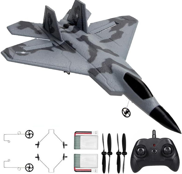 Foam F-22 Rc 2 Ch Remote Control Fighter Jet Plane Airplane Toy For Adults Kids Boys Beginners Easy Ready To Fly(Camouflage)