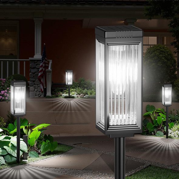 Solar Pathway Lights Outdoor 6 Pack d Solar Lights Outdoor Waterproof Bright Up To 15 Hrs Auto On/Off Garden Light For Yard Patio Lawn Path Walkway Driveway Outside Decor