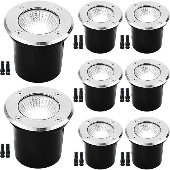 Low Voltage Landscape LightingOutdoor Landscaep Well Light12W 12-24V Ac/Dc In-Ground Garden Light 5000K Daylight Paver Lights For PathwayFence