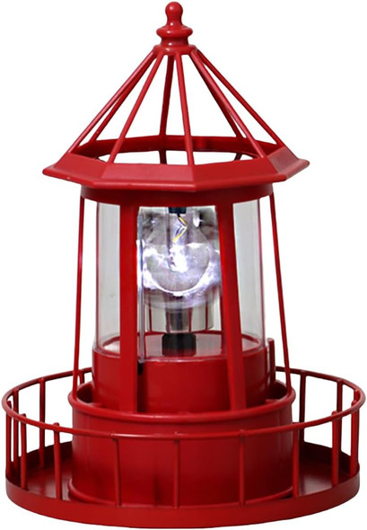 Solar Lighthouse Rotating Light - 360 Degree Light Houses Lamp For Yard Ip65 Waterproof Durable Lighthouse Lamps Towers Statue Lights For Outdoor Garden Pathway Patio (Black -Large - Style B)