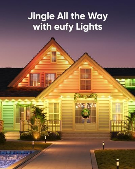 Eufy Outdoor Spotlights E10 2-Pack Smart Wired Rgbww Led Landscape Lights 500Lm Ip65 Waterproof For Yard Work With Alexa Endless Ai Light Themes For Christmas Halloween Link With Cameras