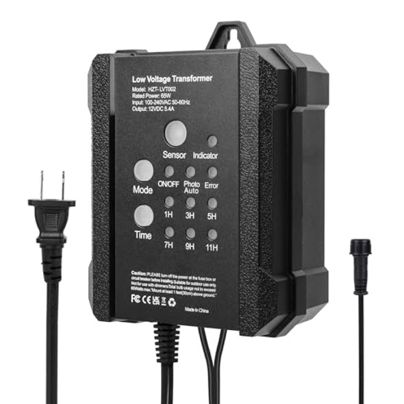 Low Voltage Landscape Transformer 65W Landscape Lighting Transformer 120V Ac To 12V Dc Transformer With Timer And Photocell Light Sensor Low Voltage Landscape Transformer 65W Landscape Lighting Transformer 120V Ac To 12V Dc Transformer With Timer And Photocell Light Sensor