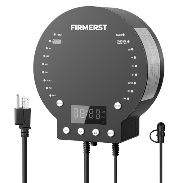 Firmerst 2 Zone 300W Low Voltage Landscape Lighting Transformer With Photocell Sensor And Timer Firmerst 2 Zone 300W Low Voltage Landscape Lighting Transformer With Photocell Sensor And Timer