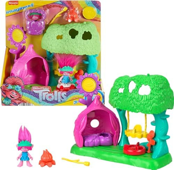 Fisher-Price Imaginext Dreamworks Trolls Toys Flower Fun Campsite Playset With Poppy Figure For Pretend Play Kids Ages 3+ Years Fisher-Price Imaginext Dreamworks Trolls Toys Flower Fun Campsite Playset With Poppy Figure For Pretend Play Kids Ages 3+ Years