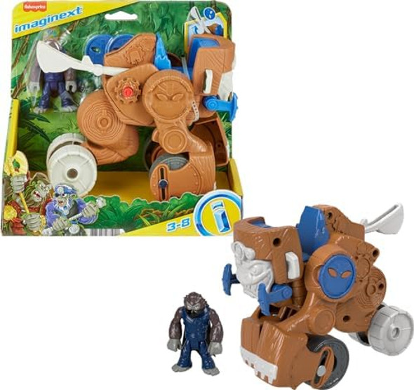 Fisher-Price Imaginext Preschool Toys Monkey Catapult Launcher 4-Piece Poseable Figure Set For Pretend Play Kids Ages 3+ Years
