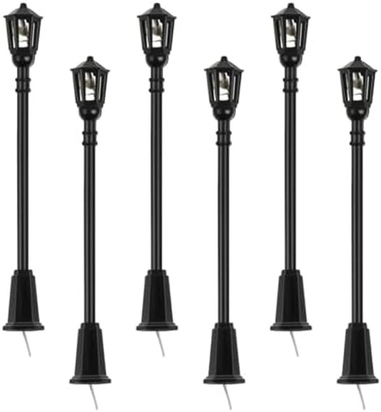20Pcs Led Miniature Street Lamps Hexagonal Solar Lamp Posts For DioramaRetro Black Design Ideal For Model Trains Sand Tables And Architectural Displays For Hobbyists & Diy Enthus