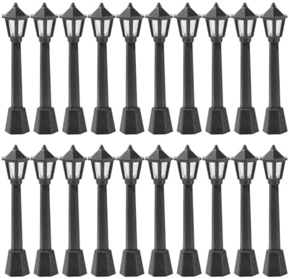 20Pcs Miniature Street Lamp Model Plastic Tiny Lights For Decoration Micro Landscape Diy Fairy Garden Home Desktop