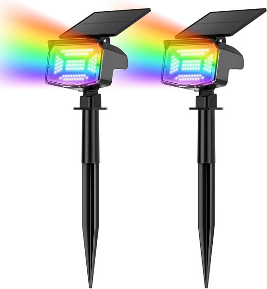 Solar Spot Lights Outdoor 92 Leds Landscape Lighting With 3 Lighting Modes And Auto On/Off Ip67 Waterproof Spotlights Outdoor Solar Lights For Yard Garden 6 Pack (Cool White)