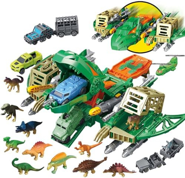 Jumbo Dinosaur Toys For Kids 3-5 12 Mini Dinosaurs & 6 Truck Carrier Cars Birthday s Toys For 3 4 5+ Year Old Boy Create A Dino World Educational Figures Dinosaur Play Set Jumbo Dinosaur Toys For Kids 3-5 12 Mini Dinosaurs & 6 Truck Carrier Cars Birthday s Toys For 3 4 5+ Year Old Boy Create A Dino World Educational Figures Dinosaur Play Set