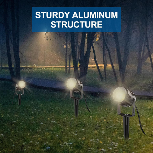Outdoor Landscape Lighting Led Spotlights Spot Lights Outdoor For Yard Tree Pathway Lawn Flags House 120 Voltage Waterproof Garden Landscape Lights With Plug In Cord 2700K Warm White 3 Pack