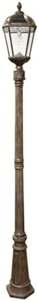 Gama Sonic Outdoor Solar Lamp Post Light Weathered Bronze Aluminum And Beveled Glass Panels 10-Year Royal Bulb Warm White Led With Omni-Direction Reflector 87" Height 98B301 (d Panel)