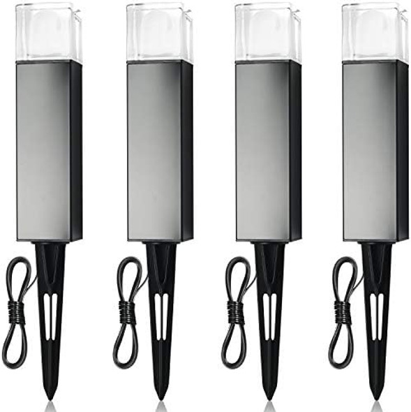 Outdoor Landscape Lighting Low Voltage Garden Landscape Lights Pathway Lights Yard Lights Driveway Lights Aluminum Construction Waterproof 12V 3W 3000K Warm-Yellow Light（4-Pack）