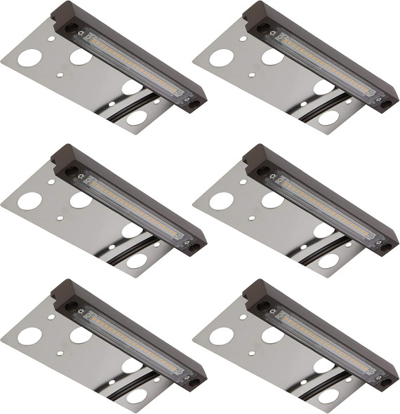 Gkoled 6-Pack Hardscape Lighting Retaining Wall Light 4W 6.8 Inch Integrated 2700K Led Chips Led Paver Step Light Powder Coated Die-Cast Aluminum Housing Low Voltage 12V Ac/Dc Ul Listed