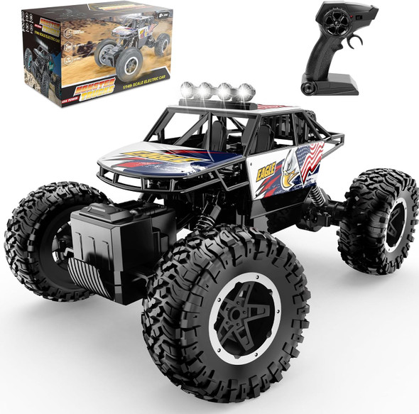 Remote Control Car For Kids Rc Truck 1:14 Scale All Terrain Off-Road Monster Truck 4Wd Electric Vehicle With 2.4 Ghz Remote Control 90 Minutes Running Time