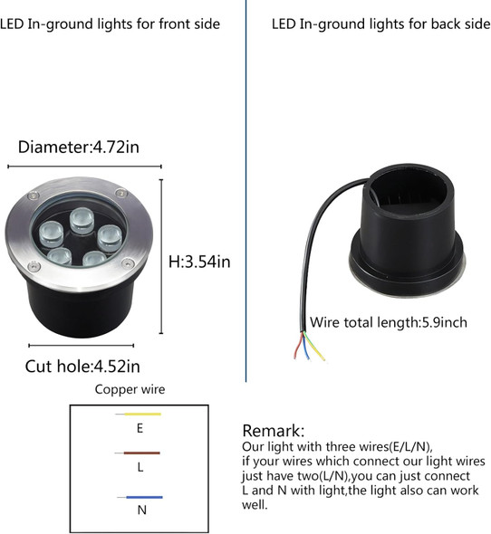 5W Outdoor Ground LightsHigh Voltage 110V 120VDiameter 4.72 InchesWaterproof Landscape Lighting HardwiredWarm White 3000KRecessed Underground Lamp For PatioPathwayYardWellPack Of 4 5W Outdoor Ground LightsHigh Voltage 110V 120VDiameter 4.72 InchesWaterproof Landscape Lighting HardwiredWarm White 3000KRecessed Underground Lamp For PatioPathwayYardWellPack Of 4