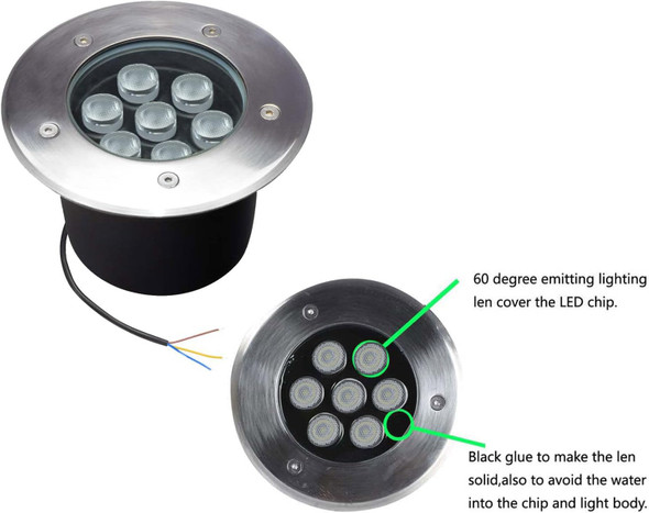 7W Outdoor In Ground Lights WiredDiameter 6 InchesLine Voltage 110V 120V Well LightsHigh Brightness White 6500KWaterproof Landscape Lighting For YardPathWalkwayStepPack Of 4