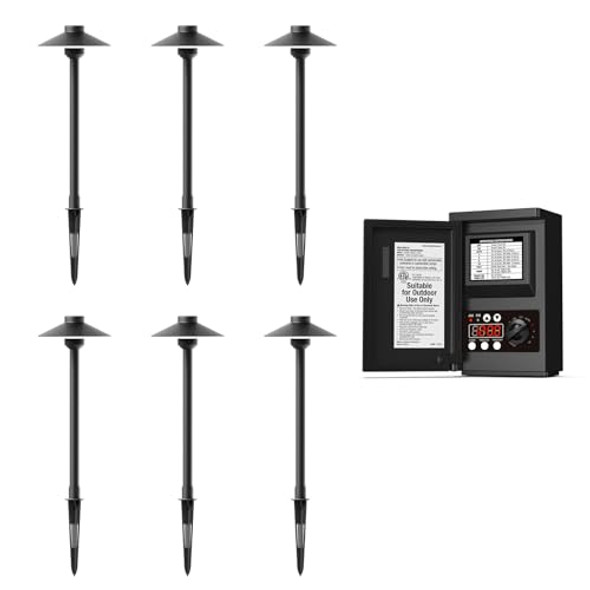 Goodsmann 45W Low Voltage Transformer With 6Pk Path Lights Low Voltage 120 Lumen Outdoor Landscape Lighting Replaceable 1.5W Led Walkway Light 3000K Warm White Goodsmann 45W Low Voltage Transformer With 6Pk Path Lights Low Voltage 120 Lumen Outdoor Landscape Lighting Replaceable 1.5W Led Walkway Light 3000K Warm White