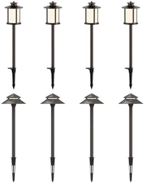 Goodsmann Landscape Lighting 8Pk Path Lights Low Voltage 3W Led 180 Lumen 3000K Warm White With Cable Connectors