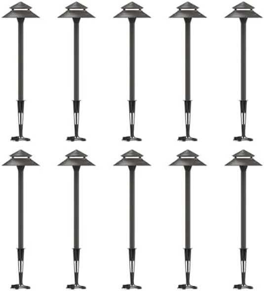 Goodsmann Pathway Lights Kits 3W Led 10Pk Outdoor Low Voltage Landscape Lighting 180 Lumen Hardwired 2 Tier Pagoda Path Light 3000K Warm White Metal 12V Electric Sidewalk Walkway Lights Goodsmann Pathway Lights Kits 3W Led 10Pk Outdoor Low Voltage Landscape Lighting 180 Lumen Hardwired 2 Tier Pagoda Path Light 3000K Warm White Metal 12V Electric Sidewalk Walkway Lights