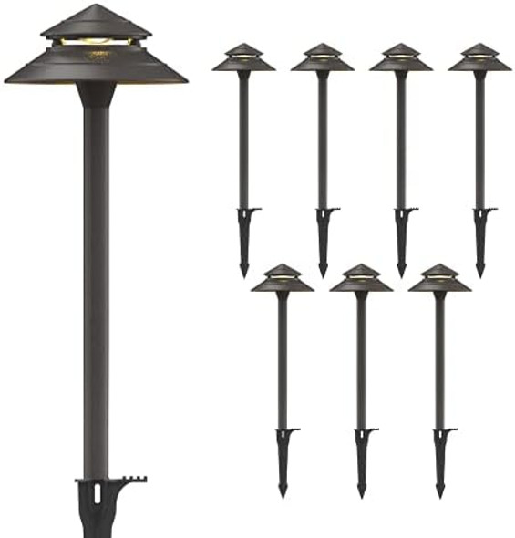 Goodsmann 120W Low Voltage Transformer With 8Pk Low Voltage Pathway Lights 1Pk 16/2 50Ft Outdoor Lighting Wire