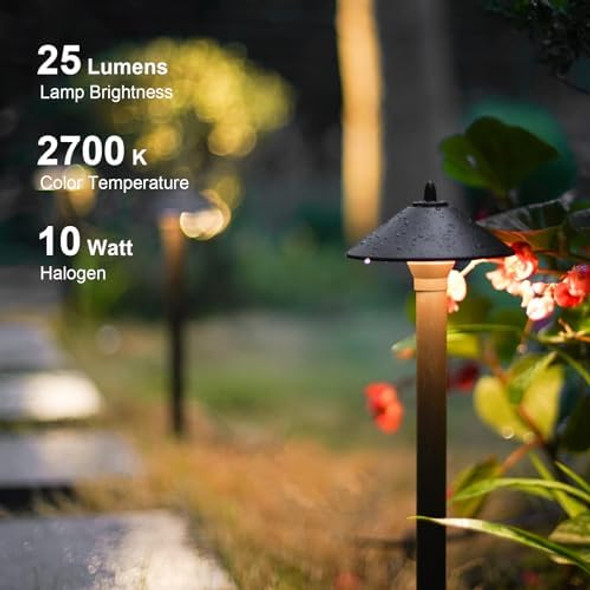 Goodsmann 12V Ac Landscape Lighting Kit With 6Pcs 10W Bronze Halogen Pathway Lights & 4Pcs Metal Material 20W Flooding Lights & 75Feet 16Awg Wire & 150W Outdoor Low Voltage Landscape Transformer