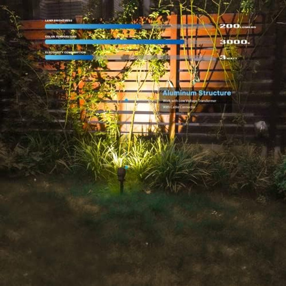 Goodsmann Low Voltage Spotlights Landscape Lighting 3W Led 200 Lumen 8Pk Outdoor Lights With Metal Stake Connector And 120W Low Voltage Transformer And 100Ft 16Awg Cable Goodsmann Low Voltage Spotlights Landscape Lighting 3W Led 200 Lumen 8Pk Outdoor Lights With Metal Stake Connector And 120W Low Voltage Transformer And 100Ft 16Awg Cable
