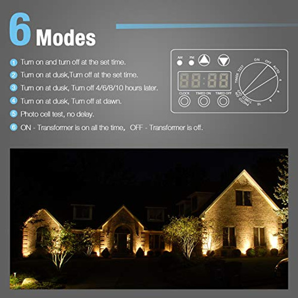 Goodsmann Low Voltage Transformer 120W With 8Pk 3W Led Landscape Lights 100 Lumens Spot Light 100Ft 16Awg Landscape Lighting Cable