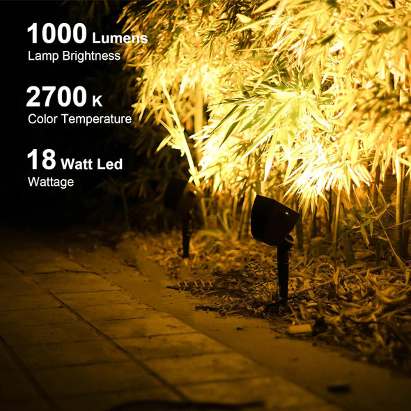 Goodsmann Lighting Led Wall Wash Flood Landscape Lighting 18W Die-Cast Aluminum Outdoor Lights Weatherproof 2700K Warm Lights Low Voltage Lights Brown 9920-4675-01