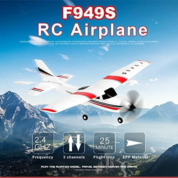 Goolrc Wltoys F949S Rc Airplane 2.4Ghz 3Ch Rc Plane With Gyroscope Epp Remote Control Airplane Easy To Fly Rc Aircraft With 3 Batteries