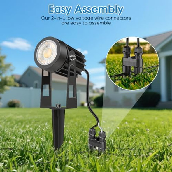 Hiboitec Low Voltage Wire Connector Landscape Lighting Connectors Waterproof 12-18 Gauge Low Voltage Landscape Wire Connectors For Outdoor Garden Yard Path Lights 12 Pack
