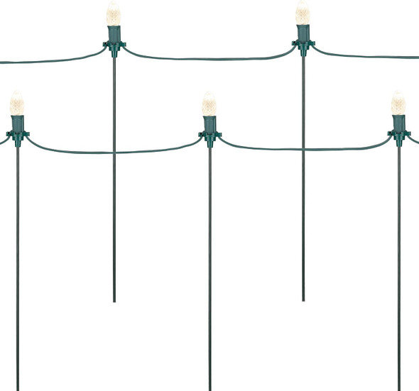 15" Universal Metal Light Stakes For Christmas Lights Commercial-Grade C7 & C9 Stakes For Yard Walkways And Lawn Decorations Pack Of 25