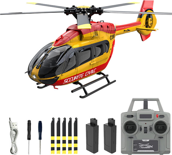 C190 Rc Helicopter 1:30 Scale H145 Helicopter 2.4G 6Ch Rtf Single Propeller Aileron Optical Flow Positioning Six-Axis Gyroscope Stabilization For Adults And Teens (Orange)
